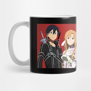 Kirito and Asuna with fairy Yui from sword art online Mug